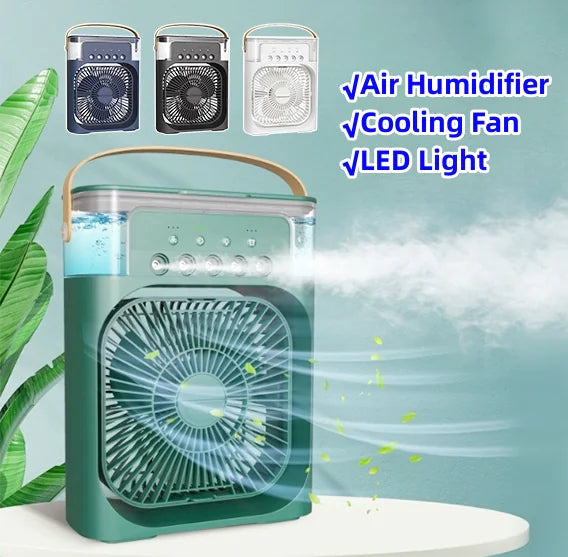 Air Humidifier Cooling USB Fan LED Night Light Water Mist Humidification Fan Spray